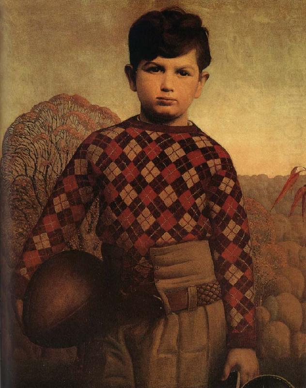 The Sweater of Plaid, Grant Wood